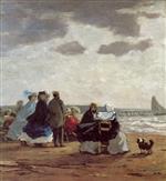 Eugene Boudin  - Bilder Gemälde - On the Beach, Dieppe