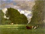 Eugene Boudin  - Bilder Gemälde - Pasturage near Honfleur
