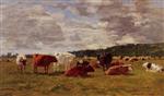 Eugene Boudin  - Bilder Gemälde - Pasture at Deauville