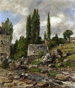 Eugene Boudin  - Bilder Gemälde - Pont Aven, a Mill