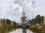Eugene Boudin  - Bilder Gemälde - Rotterdam, The Central Harbor