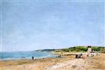 Eugene Boudin  - Bilder Gemälde - The Beach at Villers