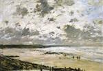 Eugene Boudin  - Bilder Gemälde - The Beach, Cloudy Sky