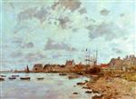 Eugene Boudin  - Bilder Gemälde - The Port at Saint-Vaast-la-Houghe