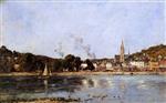 Eugene Boudin  - Bilder Gemälde - The Seine at Caudebec-en-Caux