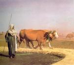 Jean Léon Gérôme  - paintings - Treading out the Gain in Egypt