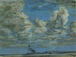 Eugene Boudin  - Bilder Gemälde - White Clouds
