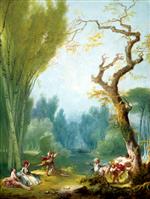 Jean Honore Fragonard - Bilder Gemälde - A Game of Horse and Rider