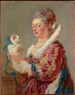 Jean Honore Fragonard - Bilder Gemälde - A Woman with a Dog