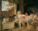 Jean Honore Fragonard - Bilder Gemälde - Der Eselstall