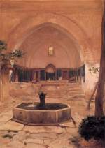 Lord Frederic Leighton - paintings - Courtyard of a Mosque at Broussa