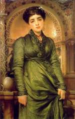 Lord Frederic Leighton  - Peintures - Jeune fille en vert