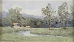 Henri Joseph Harpignies  - Bilder Gemälde - River landscape
