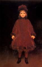 Frederic Leighton  - Peintures - Portrait d'une jeune fille 
