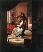 Pieter de Hooch - Bilder Gemälde - Couple with Parrot