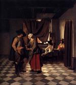 Pieter de Hooch  - Bilder Gemälde - Paying the Hostess-2
