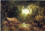 John Frederick Kensett - Bilder Gemälde - Brook in the Catskills