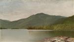 John Frederick Kensett  - Bilder Gemälde - Mountain and Lake