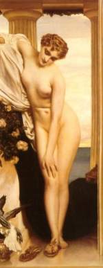 Frederic Leighton  - Peintures - Vénus se déshabillant pour le bain