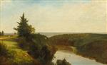 John Frederick Kensett  - Bilder Gemälde - View on the Genesee near Mount Morris