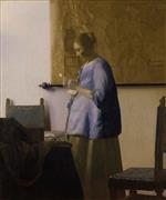 Jan Vermeer van Delft - Bilder Gemälde - Briefleserin in Blau