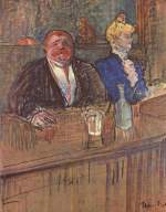 Henri de Toulouse Lautrec - paintings - At the Cafe, The Customer and the Anemic Cashier