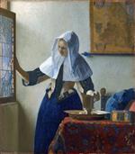 Jan Vermeer van Delft - Bilder Gemälde - Junge Frau mit Wasserkanne am Fenster