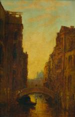 Felix Ziem - Bilder Gemälde - A Canal in Venice