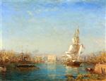 Felix Ziem  - Bilder Gemälde - The Entrance to the Canal, Marseille