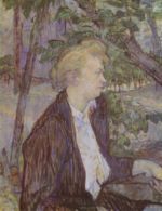 Henri de Toulouse Lautrec - Peintures - Femme au jardin