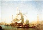 Felix Ziem  - Bilder Gemälde - Venise, galions et gondoles dans le bassin de Saint-Marc