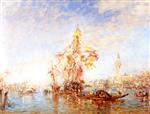 Felix Ziem  - Bilder Gemälde - Venise, Grand Canal, fête de l'Assomption