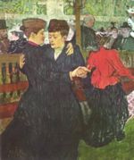 Henri de Toulouse Lautrec - paintings - At the Moulin Rouge, the Two Waltzers