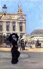 Jean Beraud  - Bilder Gemälde - In Front of the Opera