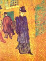 Henri de Toulouse Lautrec - Bilder Gemälde - Jane Avril verlässt das Moulin Rouge