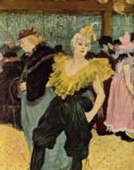Henri de Toulouse Lautrec - Peintures - La Clownesse Cha U Ka O au Moulin Rouge