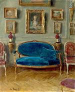 Jean Beraud  - Bilder Gemälde - The Blue Sofa