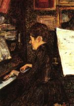 Henri de Toulouse Lautrec - Peintures - Mlle Dihau au piano 