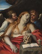 Annibale Carracci - Bilder Gemälde - Mary Magdalene and Two Angels