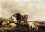 Thomas Sidney Cooper  - Bilder Gemälde - Cattle in the Meadows