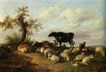 Thomas Sidney Cooper  - Bilder Gemälde - Cattle Sheep and Goats