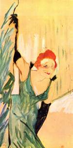 Henri de Toulouse Lautrec  - paintings - Yvette Guilbert gruesst das Publikum