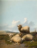 Thomas Sidney Cooper  - Bilder Gemälde - Four Sheep