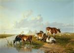 Thomas Sidney Cooper  - Bilder Gemälde - In the Kentish Meadows
