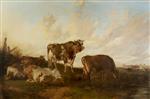 Thomas Sidney Cooper  - Bilder Gemälde - Repose in the Meadows