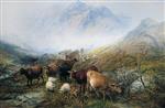 Thomas Sidney Cooper  - Bilder Gemälde - Through the Glen in a Mist