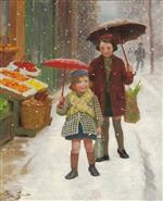 Victor Gabriel Gilbert - Bilder Gemälde - It's Snowing