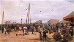 Victor Gabriel Gilbert  - Bilder Gemälde - The Fairgrounds at Porte de Clignancourt, Paris