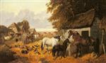 John Frederick Herring - Bilder Gemälde - Bringing in the Hay