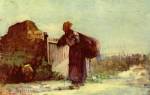 Nicolae Grigorescu - paintings - Franzoesische Baeuerin mit Sack auf dem Ruecken